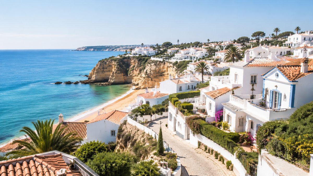 Coastal town on the Algarve coast, Portugal